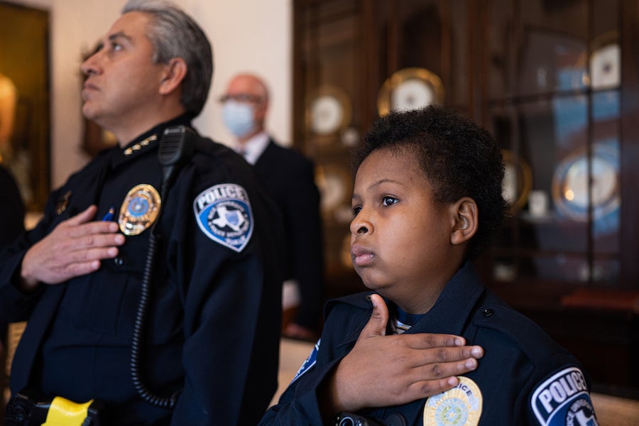 Battling cancer, 10 yearold Devarjaye “DJ” Daniel sworn in as honorary